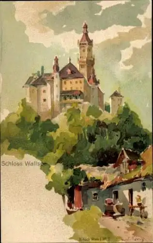 Künstler Ak König, J., Wallsee in Niederösterreich, Schloss