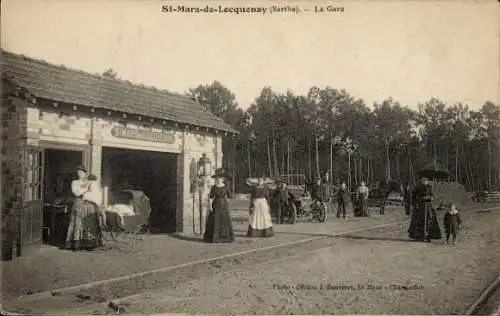 CPA Saint Mars de Locquenay, Gare