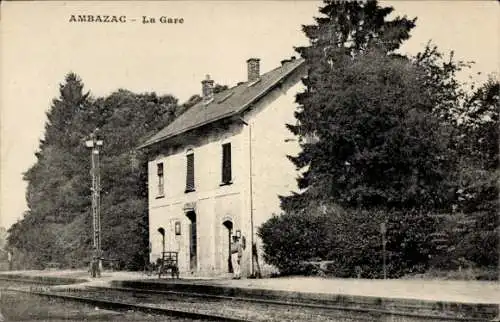 CPA Ambazac Haute Vienne, Gare