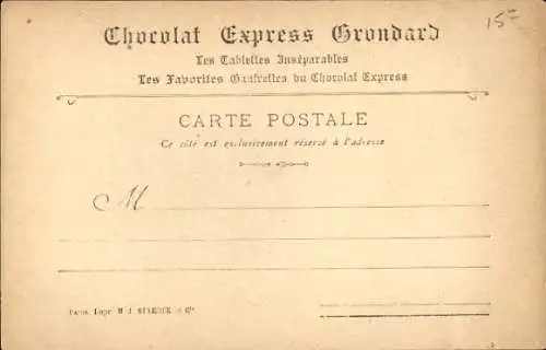 CPA Le Pont Alexandre III, Reklame, Chocolat Express Grondard