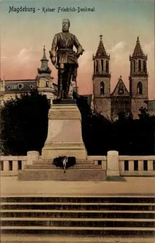 Ak Magdeburg an der Elbe,  Kaiser Friedrich-Denkmal