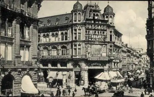 Ak Berlin Mitte, Friedrichstraße Ecke Behrensstraße, Passage Theater, Cabaret, Panopticum
