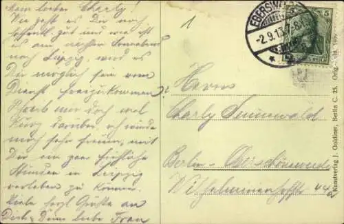 Ak Eberswalde in der Mark, Promenade, Kriegerdenkmal