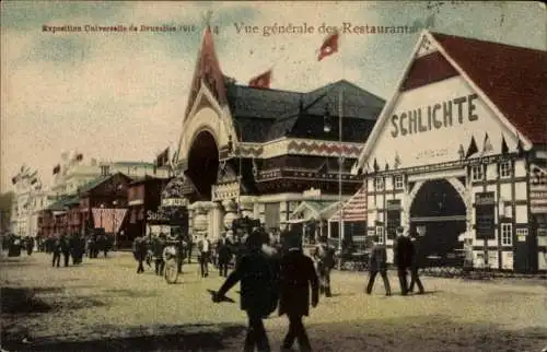 Ak Brüssel, Weltausstellung 1910, Restaurants, Schlichte