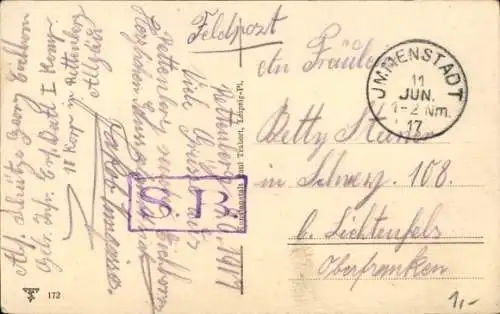 Ak Getreu bis in den Tod, Fahnen, Eichenlaub