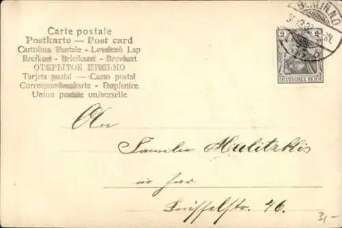 Präge Ak Glückwunsch Neujahr 1903, Glücksklee