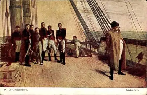 Künstler Ak Orchardson, W. Q., Napoleon an Deck eines Segelschiffes