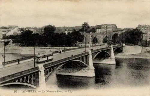 Ak Asnières sur Seine Hauts-de-Seine, Nouveau Pont