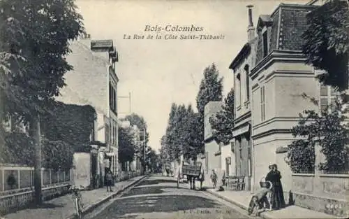 Ak Bois Colombes Hauts de Seine, La Rue de la Cote Saint-Thibault