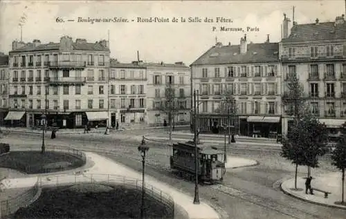 Ak Boulogne sur Seine Hauts de Seine, Rond Point de la Salle des Fetes