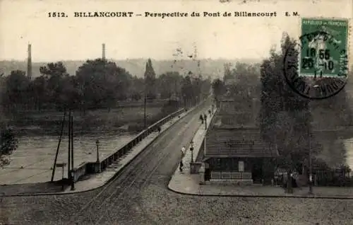 Ak Billancourt Hauts de Seine, Perspective du Pont de Billancourt