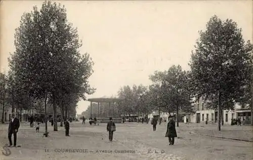 Ak Courbevoie Hauts de Seine, Avenue Gambetta