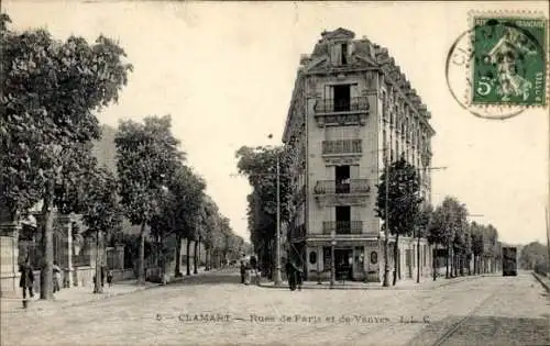 Ak Clamart Hauts de Seine, Rues de Paris et de Vanves