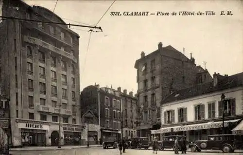 Ak Clamart Hauts de Seine, Place de l'Hôtel-de-Ville