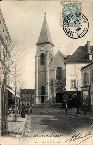 Ak Issy les Moulineaux Hauts de Seine, Église Saint-Étienne