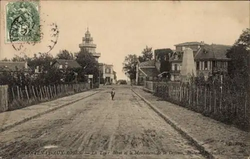 Ak Fontenay aux Roses Hauts de Seine, La Tour Biret et le Monument de la Défense, Route de Versaille