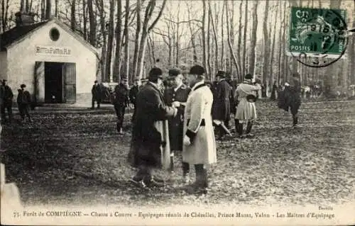 CPA Compiègne Oise, Chasse à Courre, Equipages réunis de Chézelles, Prince Murat