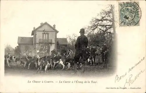 CPA Rambouillet Yvelines, Chasse à Courre, Curée à l'Étang de la Tour