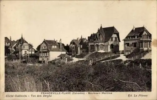 Ak Merville Franceville Plage Calvados, Boulevard Maritime