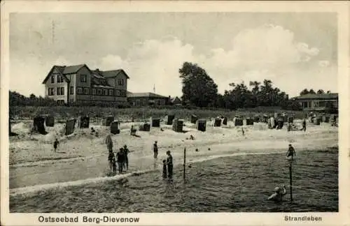 Ak Dziwnów Berg Dievenow in Pommern, Strandleben