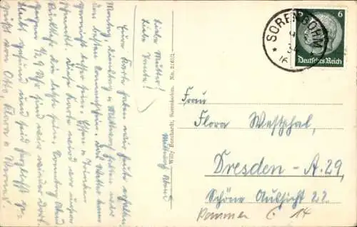 Ak Sarbinowo Powiat Koszaliński Sorenbohm Pommern, Meeresblick, Häuser