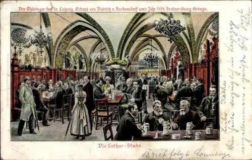 Ak Leipzig in Sachsen, Der Thüringer Hof, Luther-Stube
