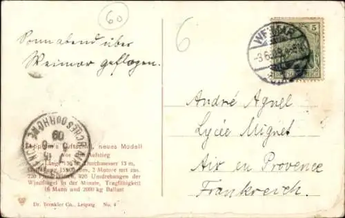 Ak Zeppelins Luftschiff, neues Modell, vor dem Aufstieg