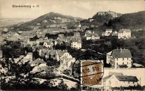 Ak Blankenburg am Harz, Stadtansicht, Gebäude, Landschaft, historische Architektur