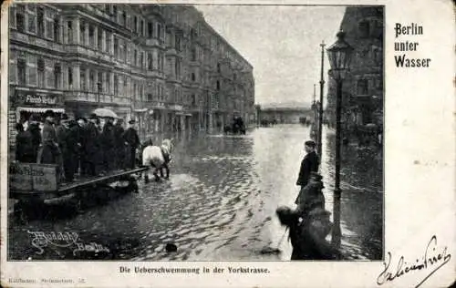 Ak Berlin Schöneberg, Überschwemmung in der Yorckstraße