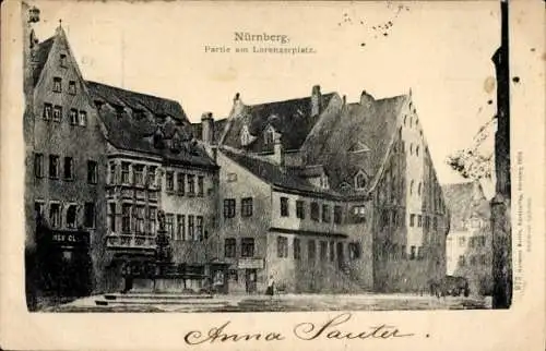 Künstler Ak Nürnberg in Mittelfranken,  Lorenzerplatz