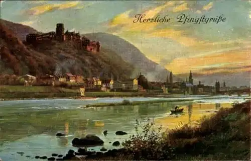 Ak Heidelberg am Neckar, Teilansicht, Schloss, Blick von der Ziegelhäuser Landstraße