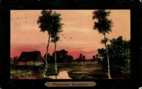 Künstler Ak Worpswede in Niedersachsen, Morgenrot