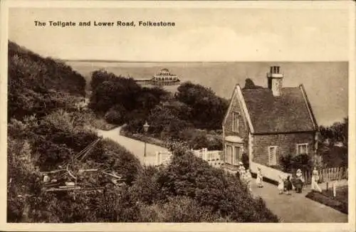 Ak Folkestone Kent England, Tollgate, Lower Road