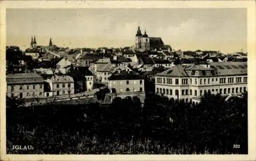 Ak Jihlava Iglau Region Hochland, Stadtansicht von  Kirchen, Häuser, Landschaft