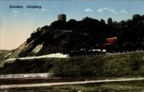 Ak Grudziądz Graudenz Westpreußen, Blick zum Schlossberg