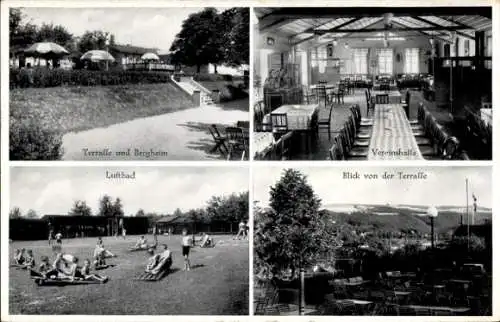 Ak Greiz im Vogtland Thüringen, Terrasse und Bergheim, Luftbad, Vereinshalle, Blick von der Te...