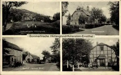 Ak Hüttengrund Hohenstein Ernstthal in Sachsen, Bethlehemstift, Gasthof Heiterer Blick