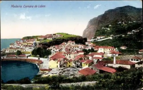 Ak Madeira Portugal, Camara de Lobos, Küstenansicht, Boote
