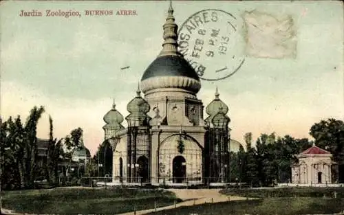 Ak Buenos Aires Argentinien, Zoologischer Garten, Kuppelgebäude, Poststempel FEB 8, 1913