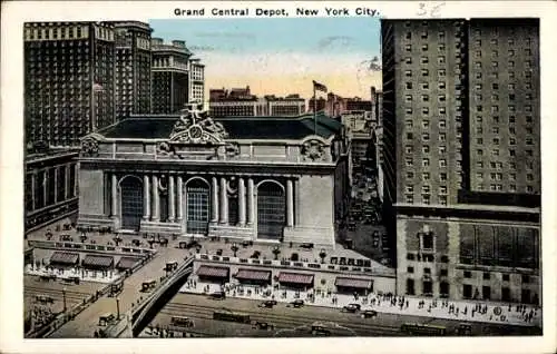 Ak New York City USA, Grand Central Depot,  historische Architektur, stark frequentiert