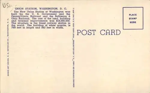 Ak Washington DC USA, Union Station, Columbus Memorial Fountain