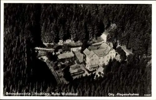 Ak Benneckenstein Oberharz am Brocken, Fliegeraufnahme, Hotel Waldhaus