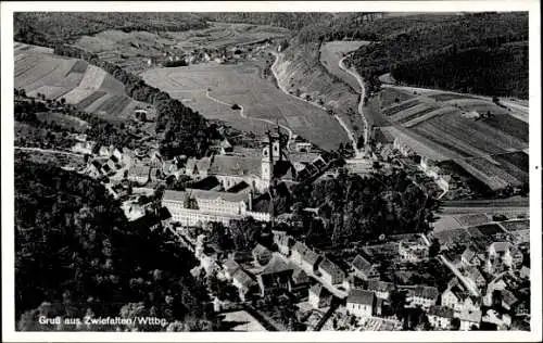 Ak Zwiefalten in Württemberg, Fliegeraufnahme