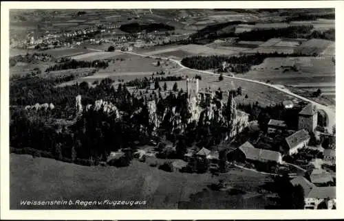 Ak Weißenstein Regen im Bayerischen Wald, Fliegeraufnahme