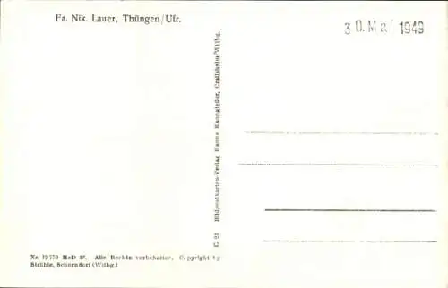 Ak Thüngen Unterfranken, Fliegeraufnahme