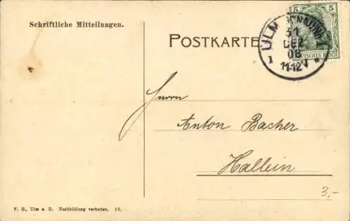 Ak Ulm an der Donau, Stadt im Winter, Münster