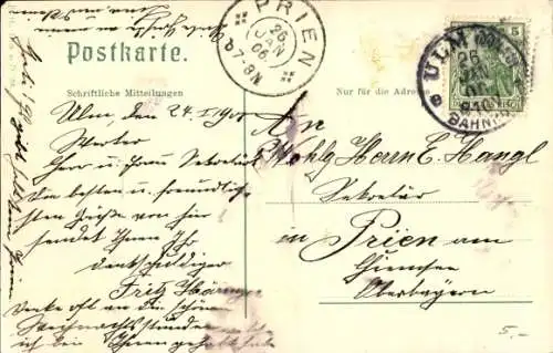 Ak Ulm an der Donau, Stadt im Winter, Münster