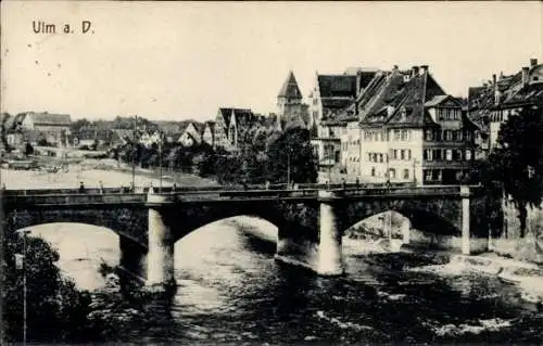 Ak Ulm an der Donau, Donaubrücke, Stadt