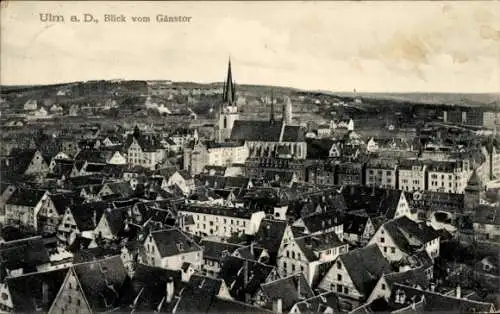 Ak Ulm an der Donau, Blick vom Gänstor