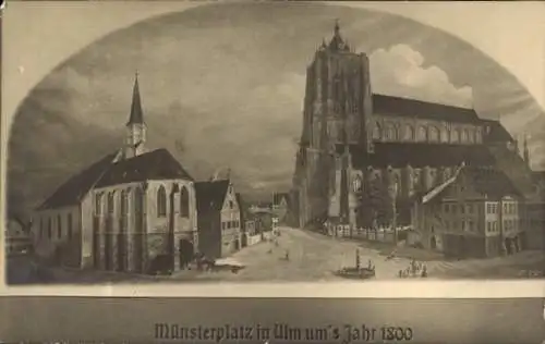 Ak Ulm an der Donau, Münsterplatz, Münster, Kirche, um das Jahr 1800